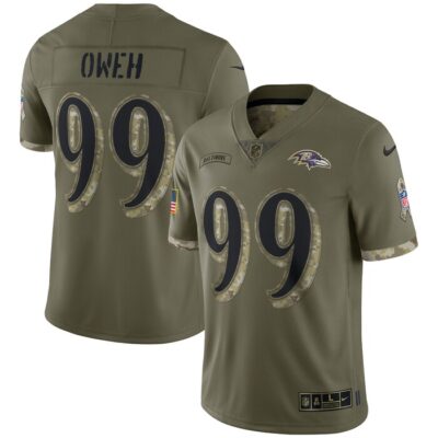 Odafe Oweh Baltimore Ravens 2022 Salute To Service Limited Jersey - Olive