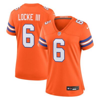 P.J. Locke III Denver Broncos Women Mile High Collection 1977 Throwback Player Game Jersey - Orange