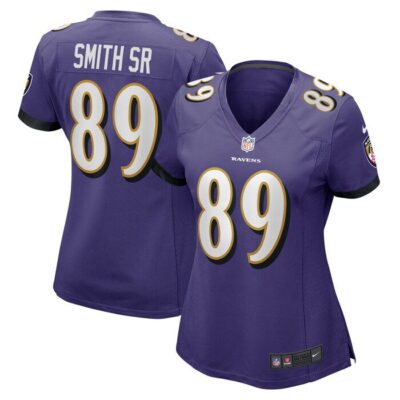 Steve Smith Sr. Baltimore Ravens Women Retired Player Game Jersey - Purple