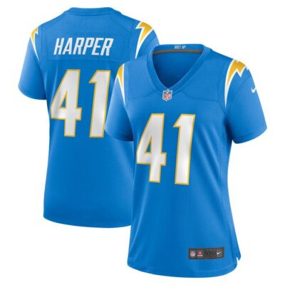 Thomas Harper Los Angeles Chargers Women Team Game Jersey - Powder Blue