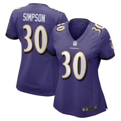 Trenton Simpson Baltimore Ravens Women Game Jersey - Purple